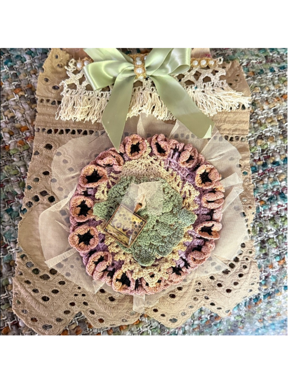 Handmade Lace Crochet Jabot Collar Artisan OOAK - Picture 1 of 6